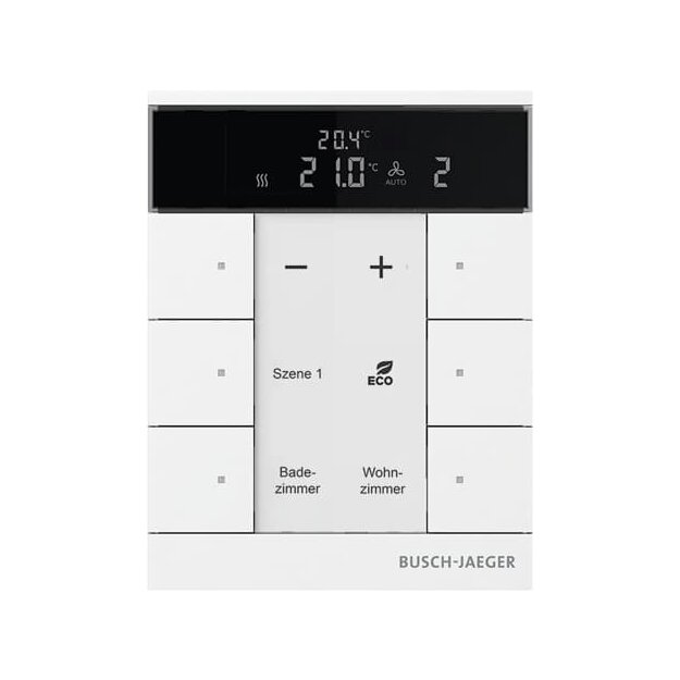 Busch-Jaeger SBS/U6.0.11-84 Raumtemperaturregler Nebenstelle mit Bedienfunktion 6-fach Busch-Tenton® 2CKA006330A0001