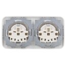 Busch-Jaeger Reflex SI Set: 2x 20 EUC-214 Steckdose + 2512-214 2-fach Rahmen Alpinweiß