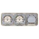 Busch-Jaeger Busch-Duro 2000 Set: 1x Antennen-Abdeckung 1743-03-212, 1x Antennensteckdose EDA 302 F 2x Steckdose 20 EUC-212 und 1x Rahmen 2513-212