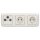 Busch-Jaeger Busch-Duro 2000 Set: 1x Antennen-Abdeckung 1743-03-212, 1x Antennensteckdose EDA 302 F 2x Steckdose 20 EUC-212 und 1x Rahmen 2513-212