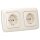Busch-Jaeger Steckdosen Set: 2x 20 EUC-212 Steckdose + 2512-212 Rahmen Weiß Duro 2000 SI