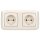 Busch-Jaeger Steckdosen Set: 2x 20 EUC-212 Steckdose + 2512-212 Rahmen Weiß Duro 2000 SI