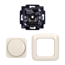 Busch-Jaeger Set: 2115-212 Drehdimmer + 6523 U-102 Dimm-Einsatz + 2511-212 Rahmen Weiß Duro 2000 SI