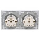 Busch-Jaeger Future Linear Set: 2x Steckdose 20 EUC-84  und 1x Rahmen 1722-184K