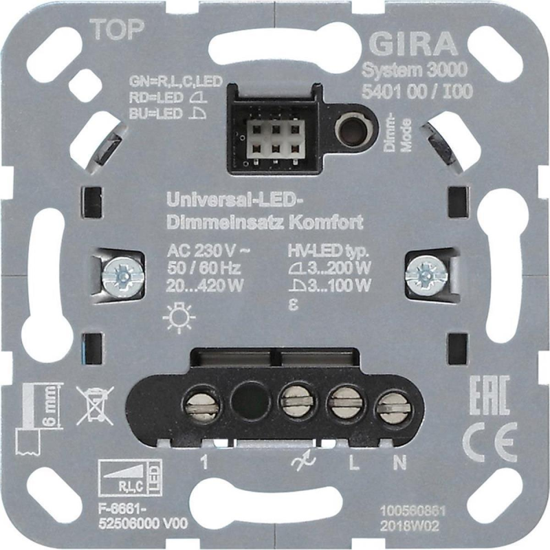 GIRA 245500 S3000 UniLED Draaidimmein Comfort 245500