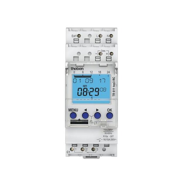 Theben 6110330 Digitale Zeitschaltuhr Wochenprogramm TR 611 top3 RC