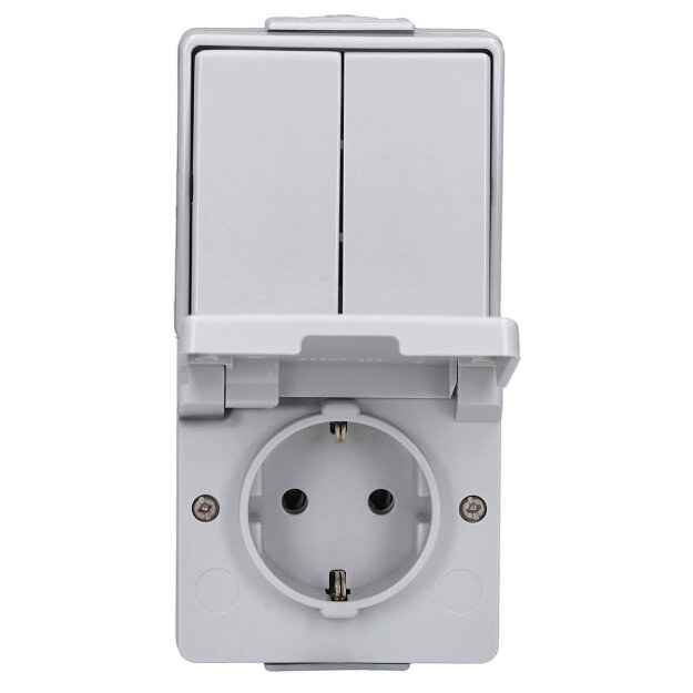 Jung 675W SCHUKO® Aufputz Steckdose mit Serienschalter Serie WG