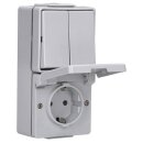 Jung 675W SCHUKO® Aufputz Steckdose mit Serienschalter Serie WG