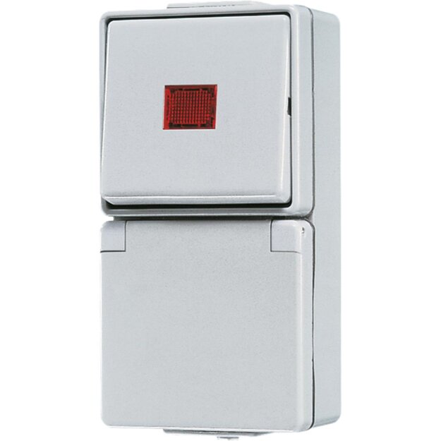 Jung 676KOW SCHUKO® Aufputz Steckdose mit Kontrollschalter Serie WG
