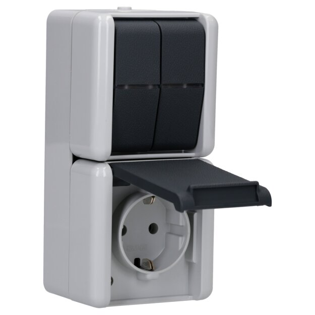 Jung 875W SCHUKO® Aufputz Steckdose mit Serienschalter
