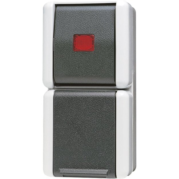Jung 876KOW SCHUKO® Aufputz Steckdose mit Kontrollschalter