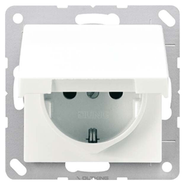 Jung AS520BFKIKLWW SCHUKO-Steckdose m. Klappdeckel (Thermoplast bruchsicher) Alpinweiß Serie AS