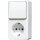 Jung 676AWW SCHUKO® Aufputz Steckdose mit Wechselschalter Alpinweiß Serie WG