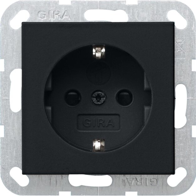 Gira 0183005 Schuko Shutter SRK System 55 Schwarz matt