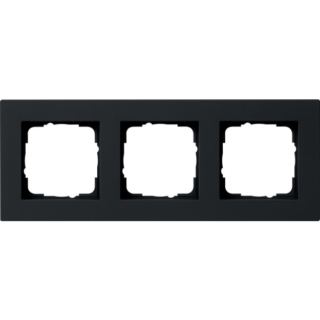 Gira 0213095 Abdeckrahmen 3-fach flach Gira E2 Schwarz matt
