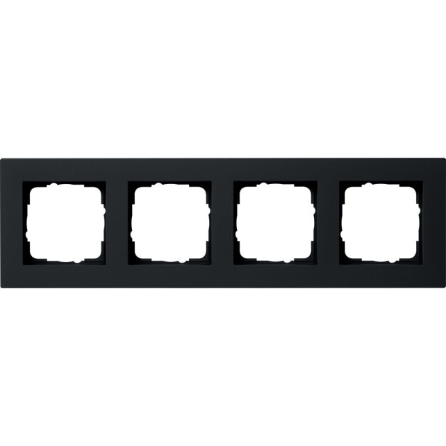 Gira 0214095 Abdeckrahmen 4-fach flach Gira E2 Schwarz matt
