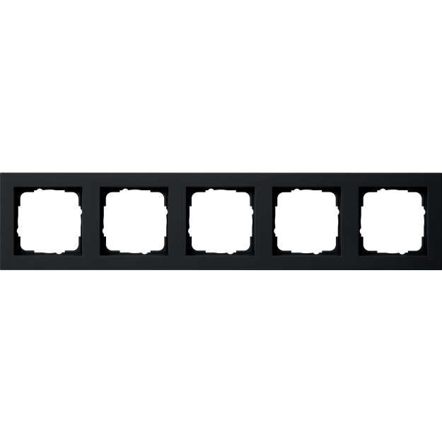 Gira 021509 Abdeckrahmen 5-fach Gira E2 Schwarz matt