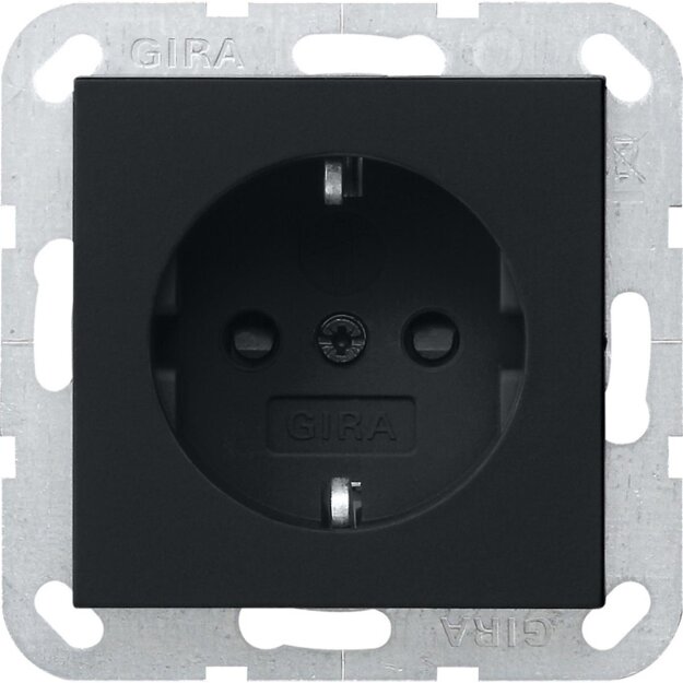 Gira 0453005 Schuko Shutter System 55 Schwarz matt