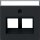 Gira 2640005 Abdeckung 30° + Beschriftungsfeld f. Tragring Modular Jack 2-fach System 55 Schwarz matt
