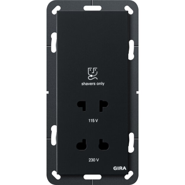 Gira 2820005 Rasiersteckdose 115 - 230 V System 55 Schwarz matt