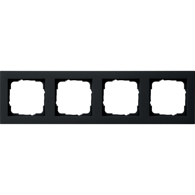 Gira 021409 Abdeckrahmen 4-fach Gira E2 Schwarz matt