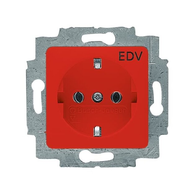 Busch-Jaeger 20 EUC/DV-217-101 SCHUKO® Steckdosen-Einsatz mit Aufdruck "EDV" 2CKA002011A6251