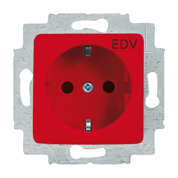 Busch-Jaeger 20 EUCQ/DV-217-101 SCHUKO® Steckdosen-Einsatz mit Aufdruck "EDV" 2CKA002011A6254