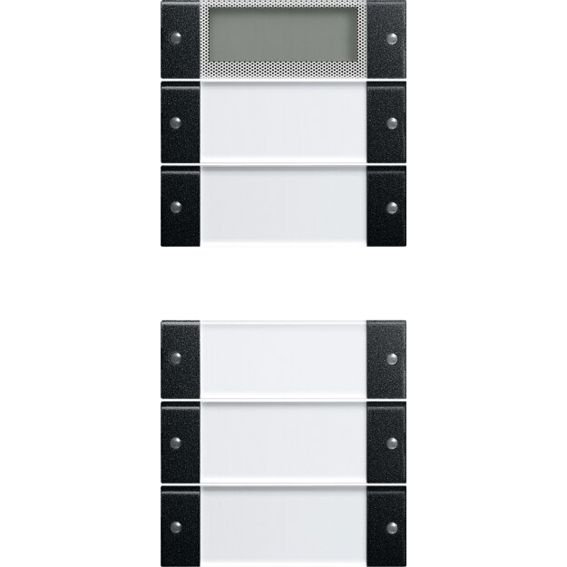 Gira 2145005 Wippenset 5-fach Plus (2+3) Beschriftungsfeld System 55 Klar/Schwarz matt