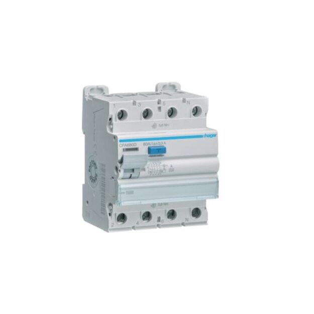 Hager CFA680D Fehlerstromschutzschalter FI FI 4-polig 10kA 80A 300mA Typ A