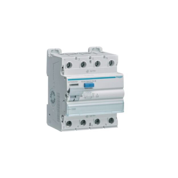 Hager CPA663D Fehlerstromschutzschalter FI 4-polig 10kA 63A 300mA Typ S selektiv