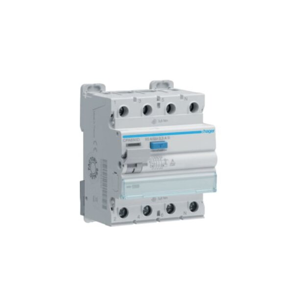 Hager CPA680D Fehlerstromschutzschalter FI 4-polig 10kA 80A 300mA Typ S selektiv