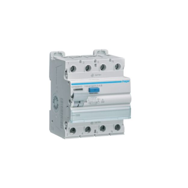 Hager CPA684D Fehlerstromschutzschalter FI 4-polig 10kA 100A 300mA Typ S selektiv