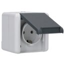 Jung 820W SCHUKO® Aufputz Steckdose mit Klappdeckel Serie WG