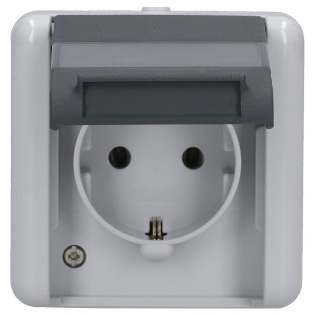 Jung 820NAW SCHUKO® Aufputz Steckdose mit Klappdeckel Serie WG