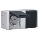 Jung 8220-1W SCHUKO® Aufputz Zweifach-Steckdose...