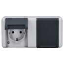 Jung 8220-1W SCHUKO® Aufputz Zweifach-Steckdose waagerecht Serie WG
