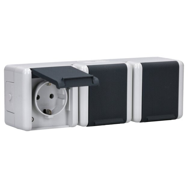 Jung 8230W SCHUKO® Aufputz Dreifach-Steckdose Serie WG