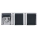 Jung 8230W SCHUKO® Aufputz Dreifach-Steckdose Serie WG
