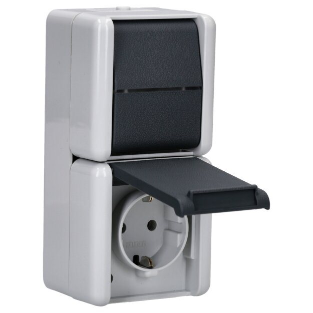 Jung 876W SCHUKO® Aufputz Steckdose mit Wechselschalter