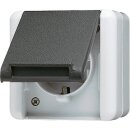 Jung 820KIW SCHUKO® Aufputz Steckdose mit Klappdeckel...