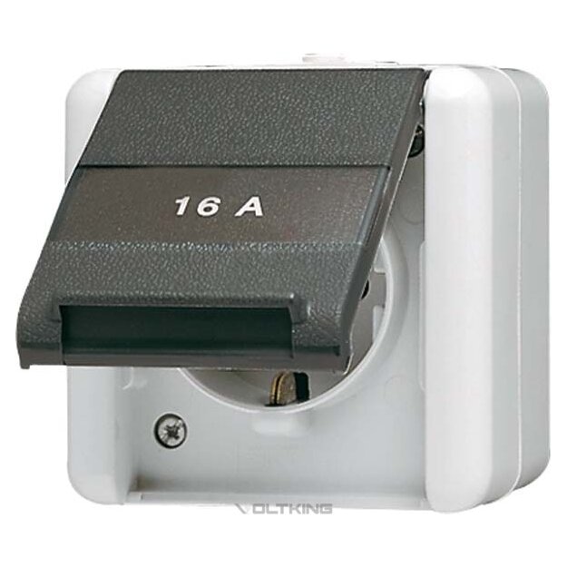 Jung 820ONAW SCHUKO® Steckdose mit Klappdeckel Serie WG