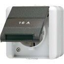 Jung 820ONAW SCHUKO® Steckdose mit Klappdeckel Serie WG