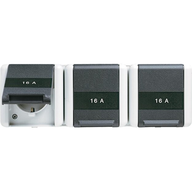 Jung 8230NAW SCHUKO® Aufputz Dreifach-Steckdose Serie WG