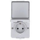 Jung 676W SCHUKO® Aufputz Steckdose mit Wechselschalter Serie WG