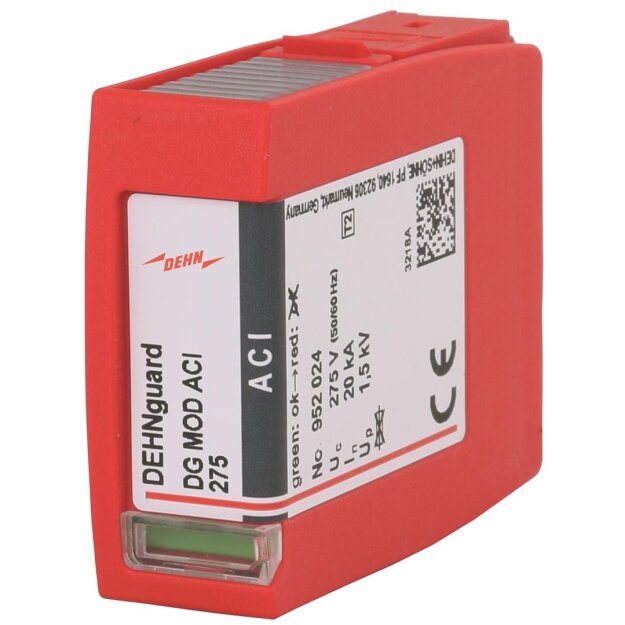 Dehn 952024 Überspannungsableiter Typ 2 Schalter- Funkenstrecken-Schutzmodul für DEHNguard ACI DG MOD ACI 275