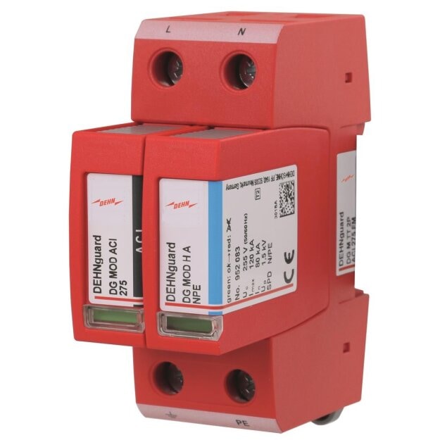 Dehn 952121 Überspannungsableiter Typ 2 DEHNguard M 2-polig Uc 275V mit ACI-Technologie DG M TT 2P ACI 275 FM