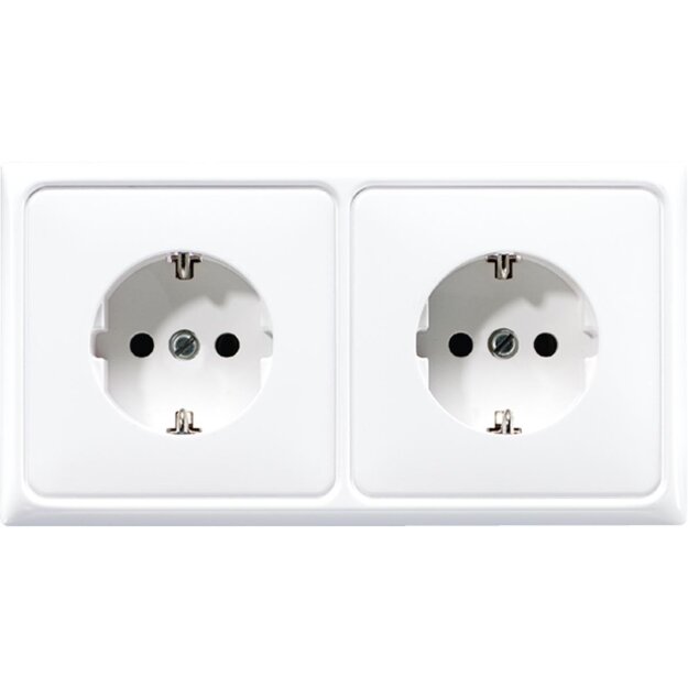 Jung CD522BFWW Kabel-Kanal-SCHUKO-Steckdose 2-fach Alpinweiß Serie CD