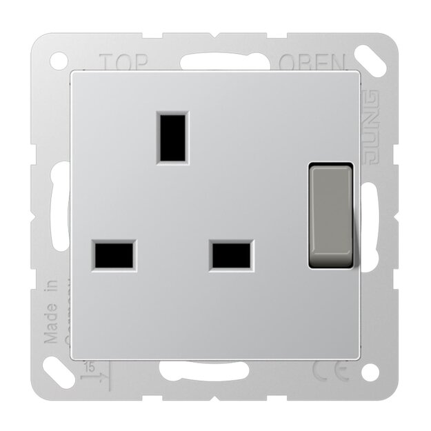 Jung A3171AL Schaltbare Steckdose 13A 250 V (lackiertes Aluminium) Aluminium Serie A