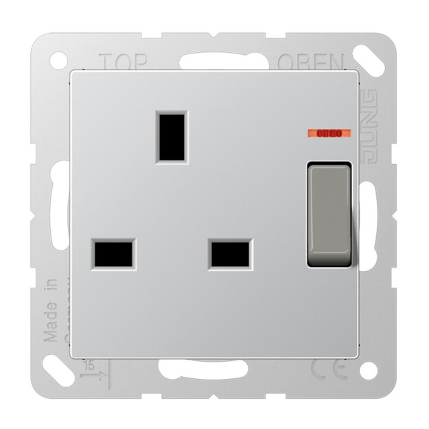 Jung A3171KOAL Schaltbare Steckdose 13A 250 V (lackiertes Aluminium) Aluminium Serie A
