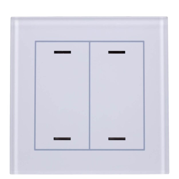 MDT BE-GTL2TW.01 Glastaster II Light 2-fach, RGBW, mit Temperatursensor, Weiß, Neutral